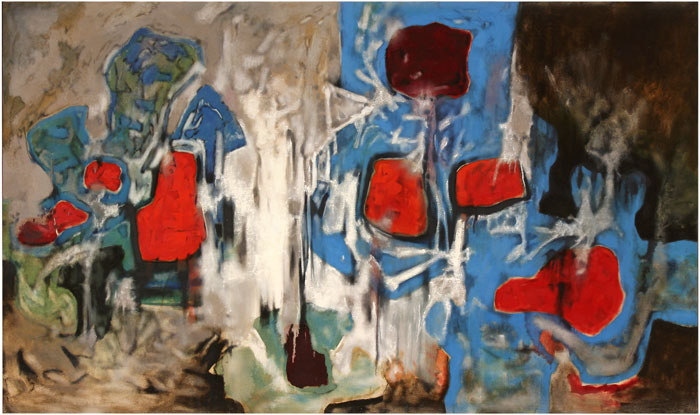 Aubrey Williams, Shostakovich 14th Symphony, Opus 135, 1981, oil on canvas, 153 x 274 cm