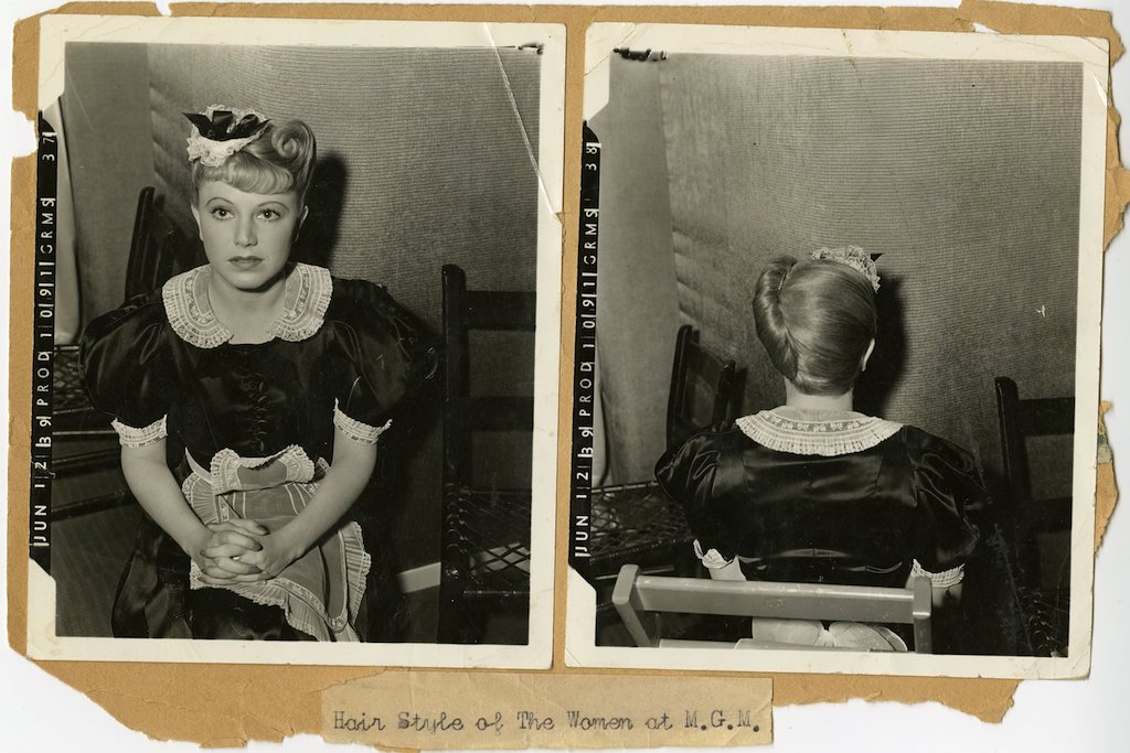 Mildred Shay on the set of The Women_hair style test by Sydney Guilaroff_front and back