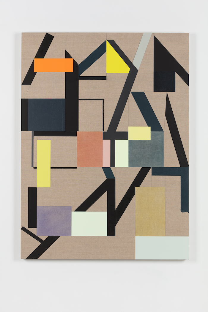 Andrew Bick, Variant t-s – OGVDS [compendium] #4, 2018, Acrylic, pencil, oil, watercolour, and wax on linen on wood, 135 x 100 x 4 cm, A_BIC0214, Photo by Angus Mill
