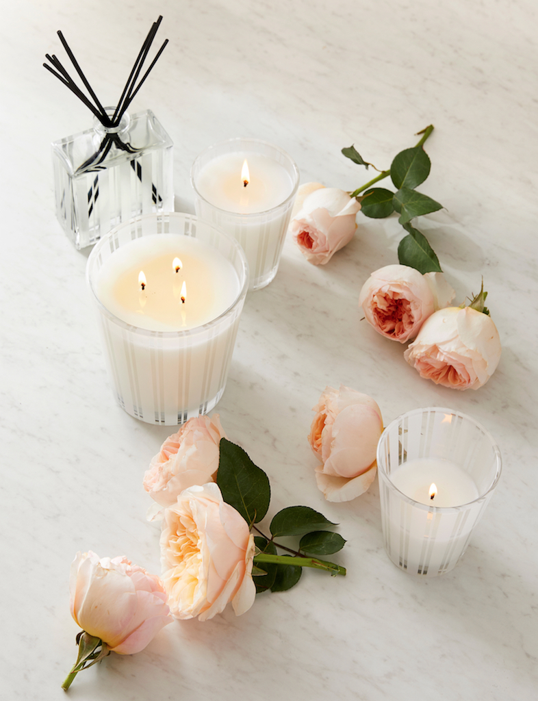 Nest candles and diffuser in fragrance Rose Noir and Oud.